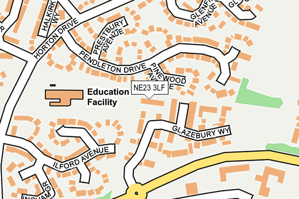 NE23 3LF map - OS OpenMap – Local (Ordnance Survey)
