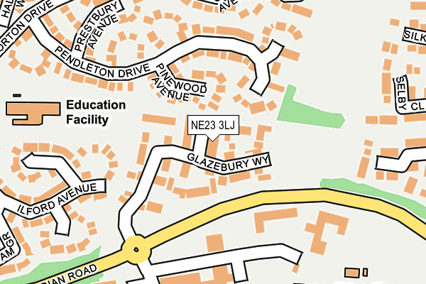 NE23 3LJ map - OS OpenMap – Local (Ordnance Survey)