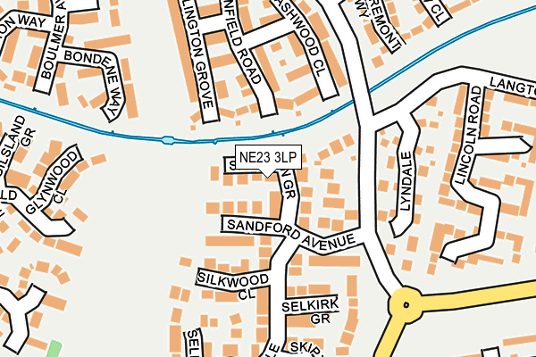 NE23 3LP map - OS OpenMap – Local (Ordnance Survey)