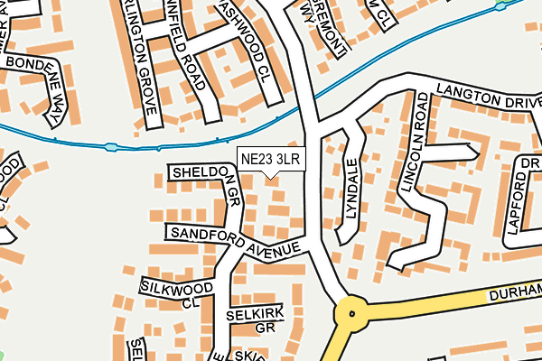 NE23 3LR map - OS OpenMap – Local (Ordnance Survey)