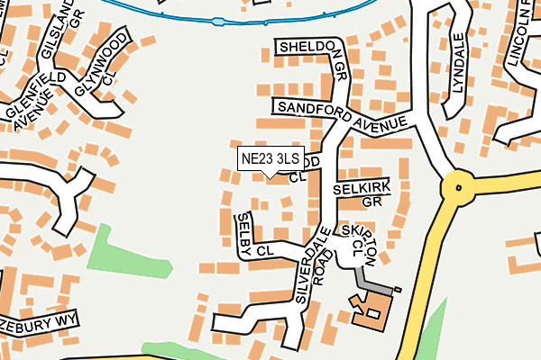NE23 3LS map - OS OpenMap – Local (Ordnance Survey)