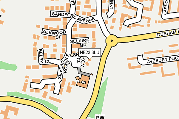 NE23 3LU map - OS OpenMap – Local (Ordnance Survey)