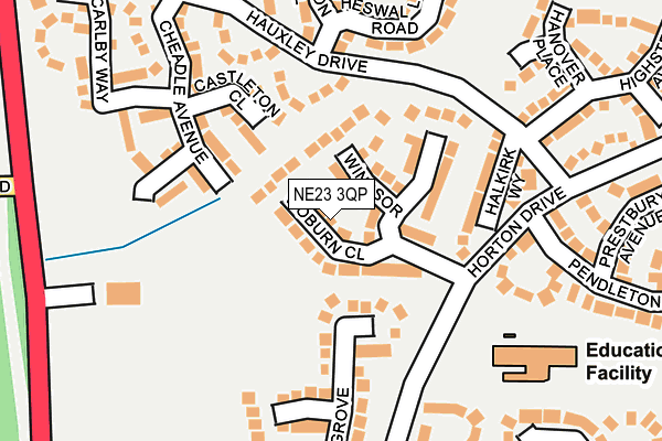 NE23 3QP map - OS OpenMap – Local (Ordnance Survey)