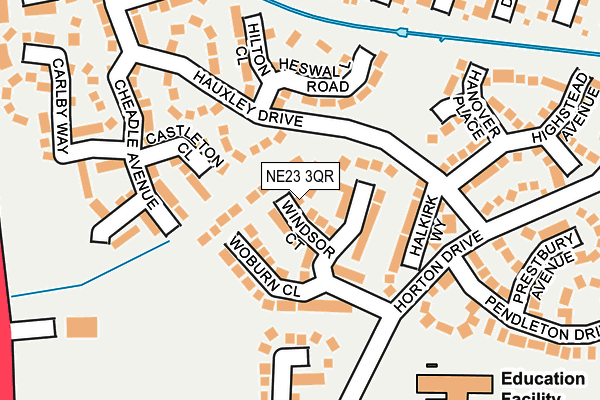 NE23 3QR map - OS OpenMap – Local (Ordnance Survey)