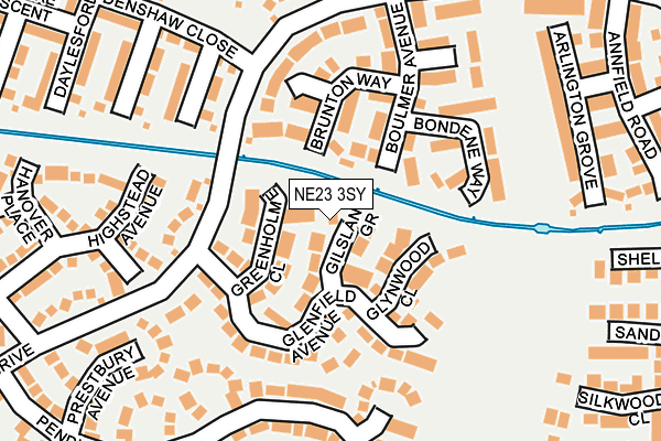 NE23 3SY map - OS OpenMap – Local (Ordnance Survey)