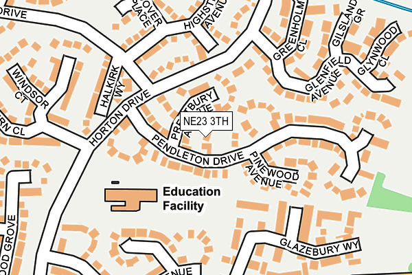 NE23 3TH map - OS OpenMap – Local (Ordnance Survey)