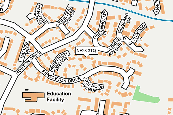 NE23 3TQ map - OS OpenMap – Local (Ordnance Survey)