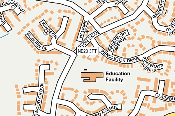 NE23 3TT map - OS OpenMap – Local (Ordnance Survey)