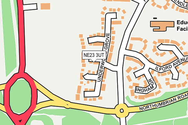NE23 3UT map - OS OpenMap – Local (Ordnance Survey)