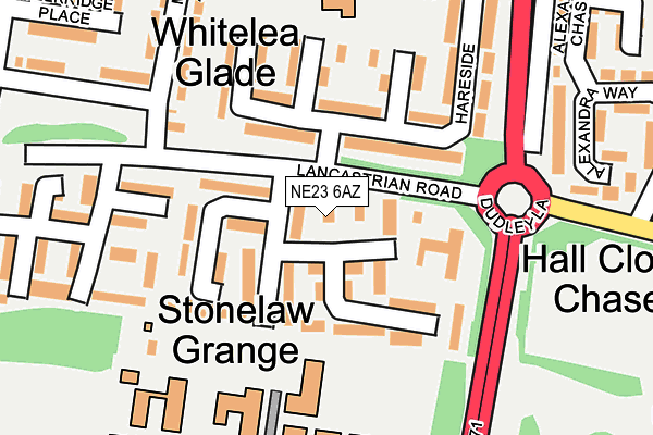 NE23 6AZ map - OS OpenMap – Local (Ordnance Survey)