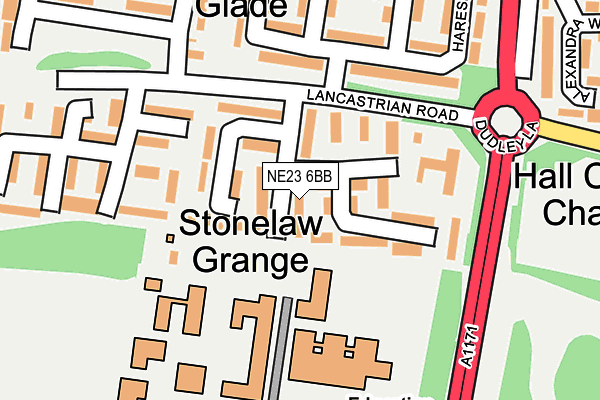 NE23 6BB map - OS OpenMap – Local (Ordnance Survey)