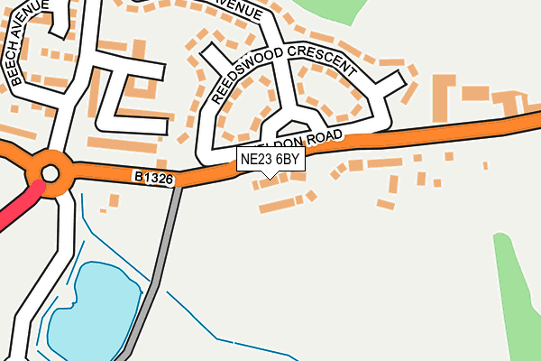 NE23 6BY map - OS OpenMap – Local (Ordnance Survey)