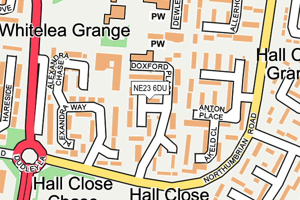 NE23 6DU map - OS OpenMap – Local (Ordnance Survey)