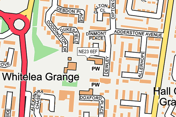 NE23 6EF map - OS OpenMap – Local (Ordnance Survey)