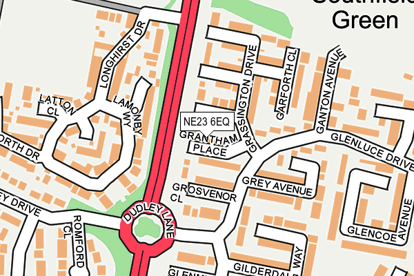 NE23 6EQ map - OS OpenMap – Local (Ordnance Survey)