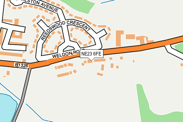 NE23 6FE map - OS OpenMap – Local (Ordnance Survey)