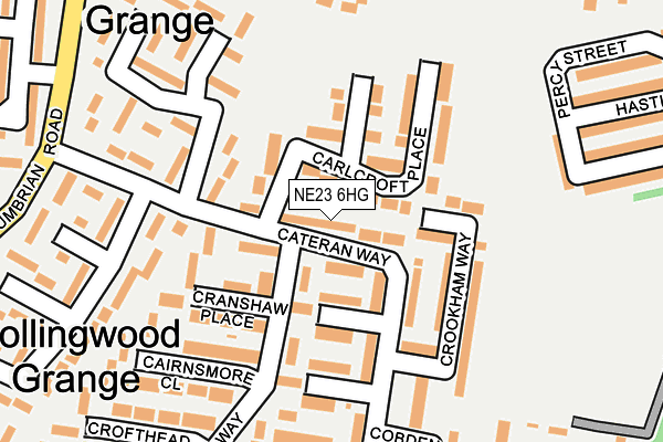 NE23 6HG map - OS OpenMap – Local (Ordnance Survey)