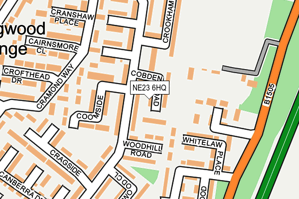 NE23 6HQ map - OS OpenMap – Local (Ordnance Survey)