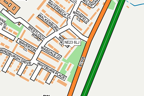 NE23 6LJ map - OS OpenMap – Local (Ordnance Survey)