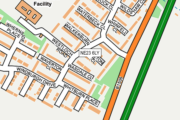NE23 6LY map - OS OpenMap – Local (Ordnance Survey)