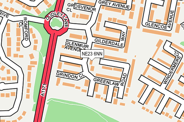 NE23 6NN map - OS OpenMap – Local (Ordnance Survey)