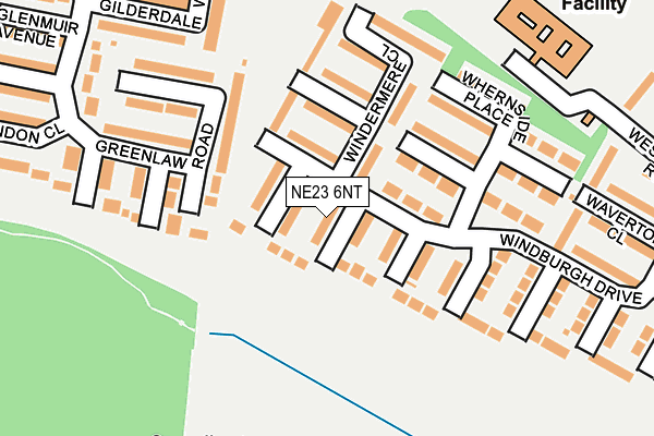 NE23 6NT map - OS OpenMap – Local (Ordnance Survey)