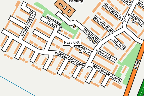 NE23 6PA map - OS OpenMap – Local (Ordnance Survey)