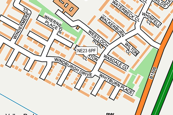 NE23 6PF map - OS OpenMap – Local (Ordnance Survey)
