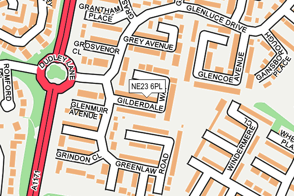 NE23 6PL map - OS OpenMap – Local (Ordnance Survey)