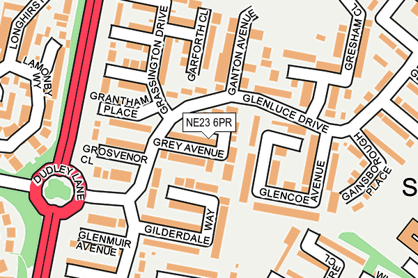 NE23 6PR map - OS OpenMap – Local (Ordnance Survey)
