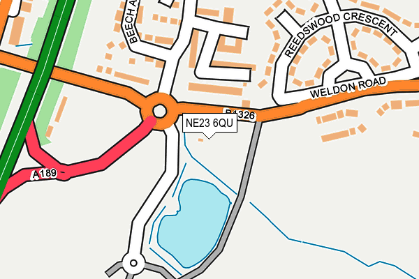 NE23 6QU map - OS OpenMap – Local (Ordnance Survey)