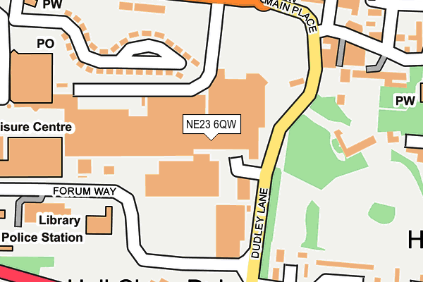 NE23 6QW map - OS OpenMap – Local (Ordnance Survey)