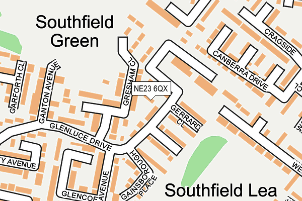 NE23 6QX map - OS OpenMap – Local (Ordnance Survey)