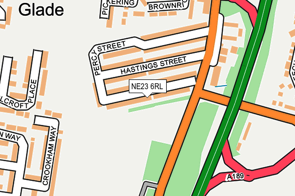 NE23 6RL map - OS OpenMap – Local (Ordnance Survey)