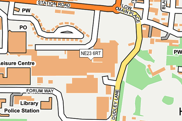 NE23 6RT map - OS OpenMap – Local (Ordnance Survey)