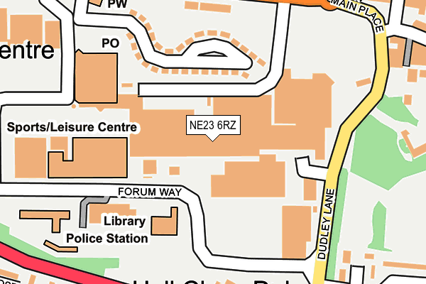 NE23 6RZ map - OS OpenMap – Local (Ordnance Survey)