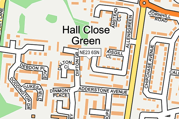 NE23 6SN map - OS OpenMap – Local (Ordnance Survey)
