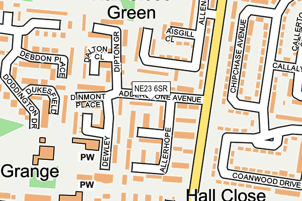 NE23 6SR map - OS OpenMap – Local (Ordnance Survey)