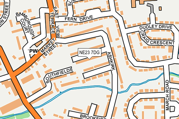 NE23 7DG map - OS OpenMap – Local (Ordnance Survey)