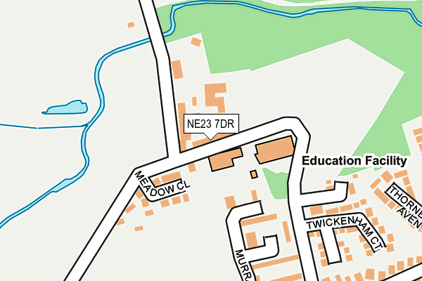 NE23 7DR map - OS OpenMap – Local (Ordnance Survey)