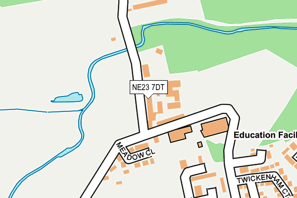 NE23 7DT map - OS OpenMap – Local (Ordnance Survey)