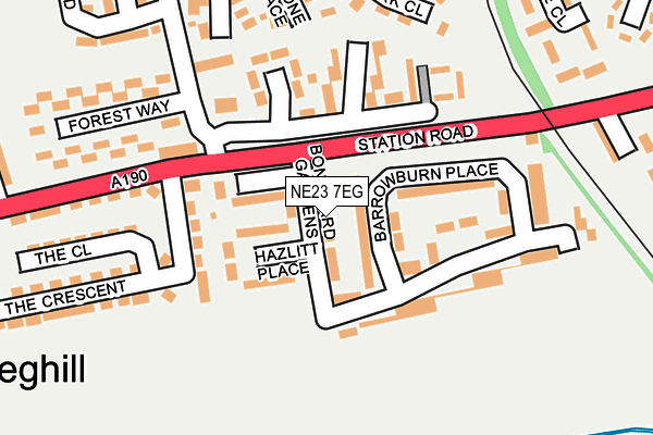 NE23 7EG map - OS OpenMap – Local (Ordnance Survey)