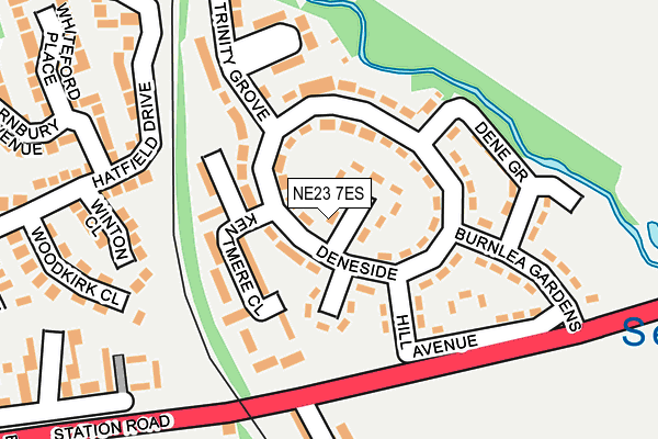 NE23 7ES map - OS OpenMap – Local (Ordnance Survey)