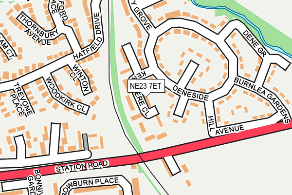 NE23 7ET map - OS OpenMap – Local (Ordnance Survey)