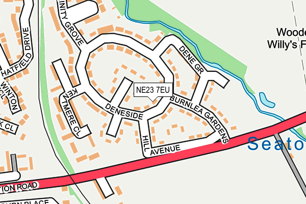 NE23 7EU map - OS OpenMap – Local (Ordnance Survey)