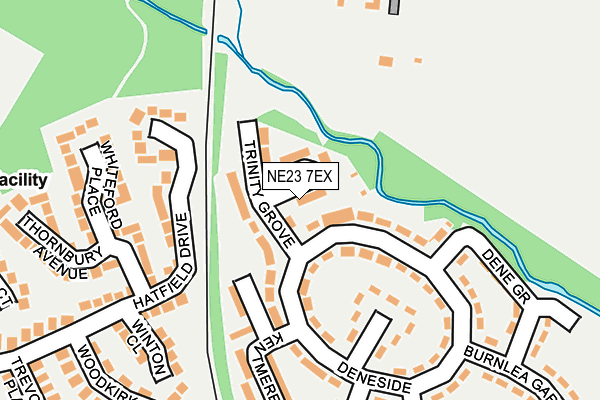 NE23 7EX map - OS OpenMap – Local (Ordnance Survey)