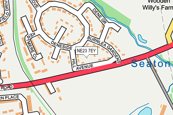 NE23 7EY map - OS OpenMap – Local (Ordnance Survey)