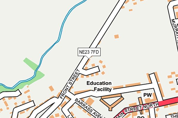 NE23 7FD map - OS OpenMap – Local (Ordnance Survey)