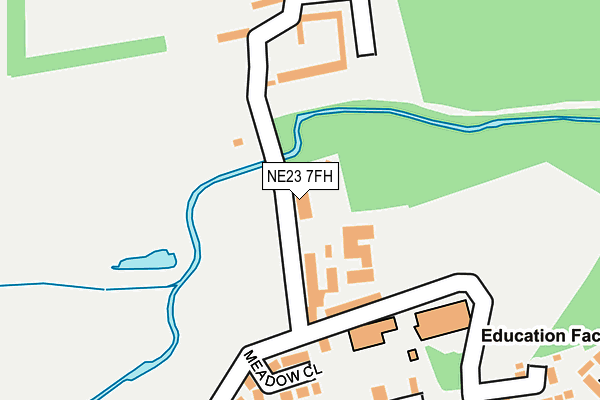 NE23 7FH map - OS OpenMap – Local (Ordnance Survey)