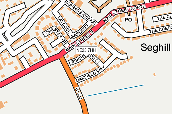 NE23 7HH map - OS OpenMap – Local (Ordnance Survey)
